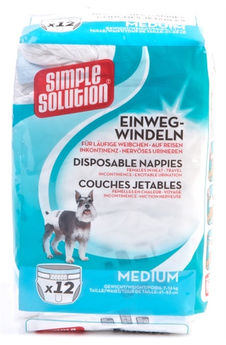 Simple Solution Wegwerp Honden Luier Small 12 St 38-48 Cm