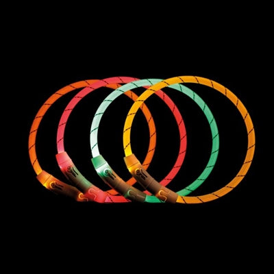 Trixie Lichtgevende Halsband Hond Flash Usb Tpu / Nylon Oranje 65X0,7 Cm