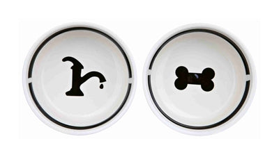 Trixie Voerbak / Drinkbak Set Eat On Your Feet Wit / Zwart 2X1,6 Ltr 20 Cm