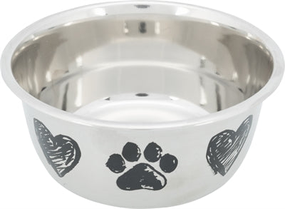 Trixie Voerbak Hond Print Schets Hart Pootje Gepoedercoat 500 Ml 13 Cm 4St