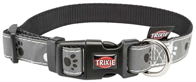 Trixie Halsband Hond Silver Reflect Zwart / Zilvergrijs 22-35X1,5 Cm