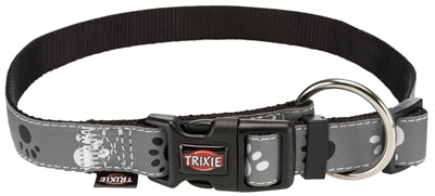 Trixie Halsband Hond Silver Reflect Zwart / Zilvergrijs 22-35X1,5 Cm