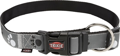 Trixie Halsband Hond Silver Reflect Zwart / Zilvergrijs 22-35X1,5 Cm