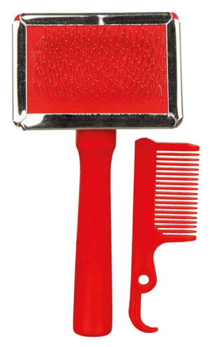 Trixie Slickerborstel Houten Greep / Metalen Pinnen Assorti 13X6 Cm 3 St