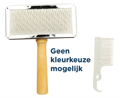 Trixie Slickerborstel Houten Greep / Metalen Pinnen Assorti 13X6 Cm 3 St