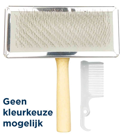 Trixie Slickerborstel Houten Greep / Metalen Pinnen Assorti 13X6 Cm 3 St