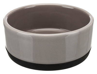 Trixie Voerbak Keramiek / Rubberrand Grijs 12X12 Cm 400 Ml 4 St