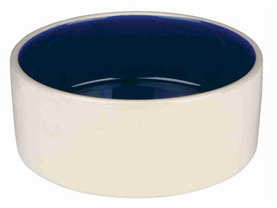 Trixie Voerbak Keramiek Crème / Blauw 12X12 Cm 350 Ml 4 St
