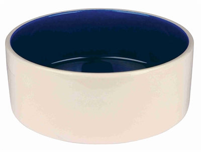 Trixie Voerbak Keramiek Crème / Blauw 12X12 Cm 350 Ml 4 St