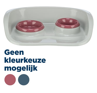 Trixie Voerbak Station Kunststof Grijs /  Assorti 46X30X11 Cm 250 Ml/300 Ml 2 St