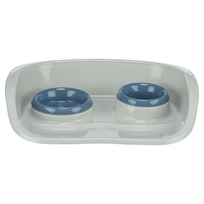Trixie Voerbak Station Kunststof Grijs /  Assorti 46X30X11 Cm 250 Ml/300 Ml 2 St