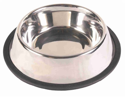 Trixie Voerbak Rvs / Rubberring 19X19 Cm 450 Ml 4 St