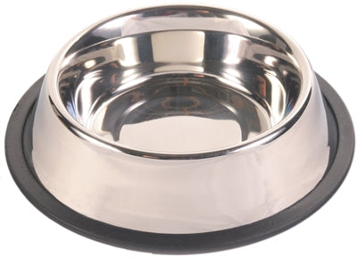 Trixie Voerbak Rvs / Rubberring 19X19 Cm 450 Ml 4 St