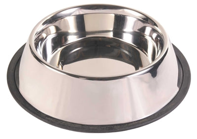 Trixie Voerbak Rvs / Rubberring 19X19 Cm 450 Ml 4 St