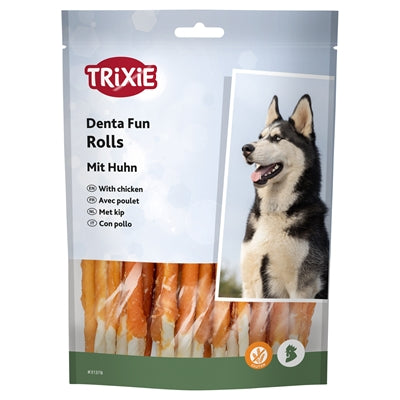 Trixie Denta Fun Chicken Chewing Rolls 28 Cm 3 St 250 Gr