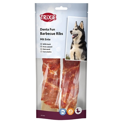 Trixie Denta Fun Duck Chewing Barbecue Ribs 6X110 Gr 17 Cm