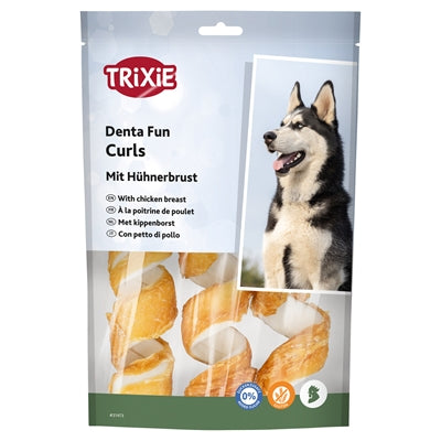 Trixie Denta Fun Chicken Chewing Curls 15 Cm 6X110 Gr
