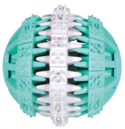 Trixie Denta Fun Natuurrubber Bal Met Muntsmaak 6X6X6 Cm 3 St