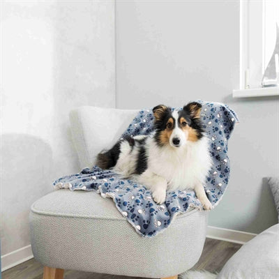 Trixie Deken Tammy Blauw / Beige 100X70X2Cm
