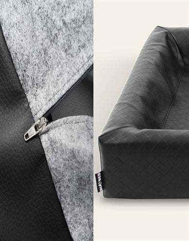 Bia Bed Kunstleer Hoes Hondenmand Square Zwart Bia-3 70X60X15 Cm