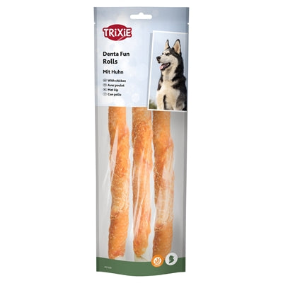 Trixie Denta Fun Chicken Chewing Rolls 28 Cm 3 St 250 Gr
