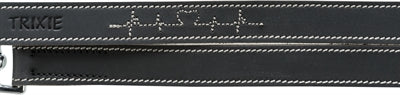 Trixie Hondenriem Rustic Vetleer Verstelbaar Heartbeat Zwart 200X2,5 Cm