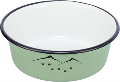 Trixie Voerbak Drinkbak Emaille / Rvs Groen 12X12 Cm 300 Ml 4 St