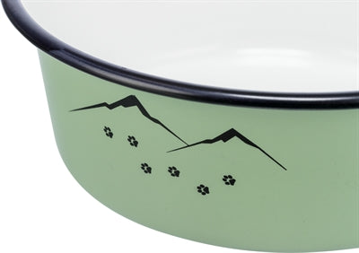Trixie Voerbak Drinkbak Emaille / Rvs Groen 12X12 Cm 300 Ml 4 St