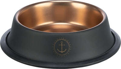 Trixie Be Nordic Voer / Waterbak Rvs / Rubber Zwart / Brons 19 Cm 450 Ml4 St