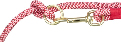 Trixie Soft Rope Hondenriem Verstelbaar Rood / Creme 200X1 Cm