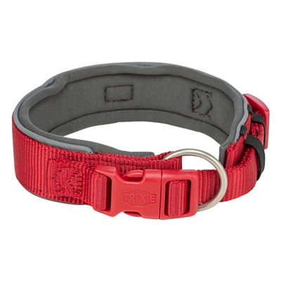 Trixie Premium Halsband Hond Extra Breed Rood / Grafiet Grijs 27-35X2,5 Cm