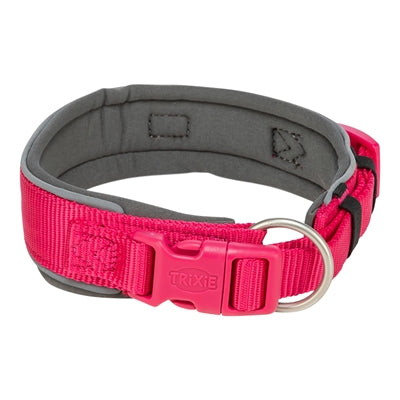 Trixie Premium Halsband Hond Extra Breed Fuchsia / Grafiet Grijs 27-35X2,5 Cm