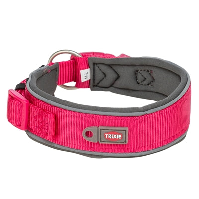Trixie Premium Halsband Hond Extra Breed Fuchsia / Grafiet Grijs 27-35X2,5 Cm