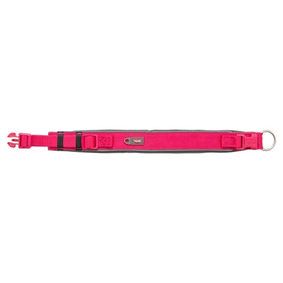 Trixie Premium Halsband Hond Extra Breed Fuchsia / Grafiet Grijs 27-35X2,5 Cm