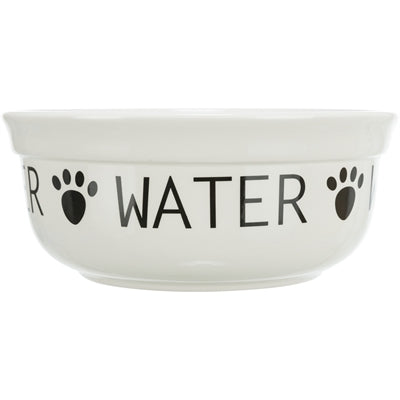Trixie Drinkbak Hond Water Keramiek Wit / Zwart 2,6 Ltr 25 Cm