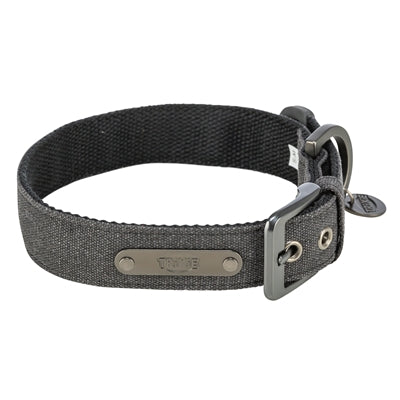 Trixie Halsband Hond Citystyle Extra Breed Katoen Zwart 25-32X2,5 Cm