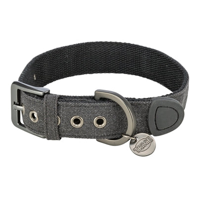Trixie Halsband Hond Citystyle Extra Breed Katoen Zwart 25-32X2,5 Cm