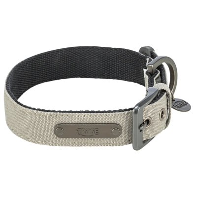 Trixie Halsband Hond Citystyle Extra Breed Katoen Lichtgrijs 25-32X2,5 Cm