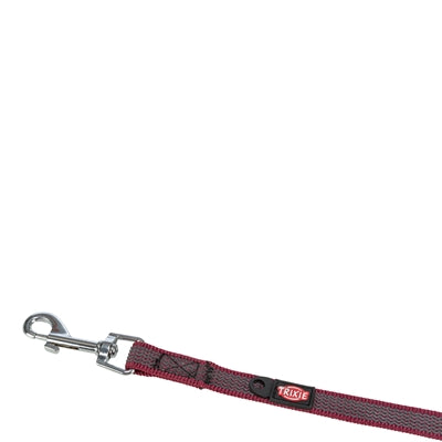 Trixie Hondenriem Sleeplijn Met Rubber Anti Slip Sangria Rood S/M 5 Mtr X 1,5 Cm