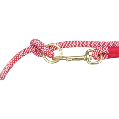 Trixie Hondenriem Soft Rope Verstelbaar Rood / Creme 200X0,6 Cm