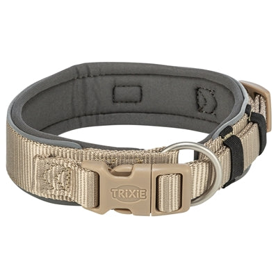 Trixie Halsband Hond Premium Extra Breed Zand / Grafiet Grijs 33-42X3,5 Cm