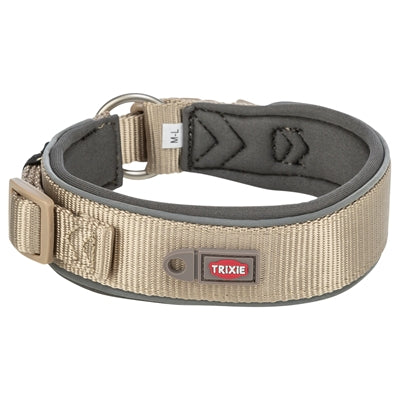 Trixie Halsband Hond Premium Extra Breed Zand / Grafiet Grijs 33-42X3,5 Cm