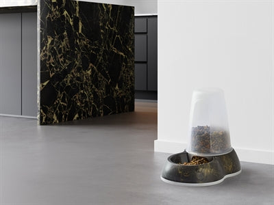 Savic Voerdispencer Loop Marble Zwart / Goud 26X17,5X23 Cm 1,5 Ltr
